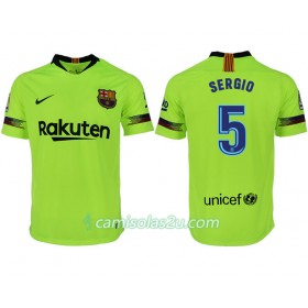 Camisolas de Futebol FC Barcelona SERGIO 5 Equipamento Alternativa 2018/19 Manga Curta